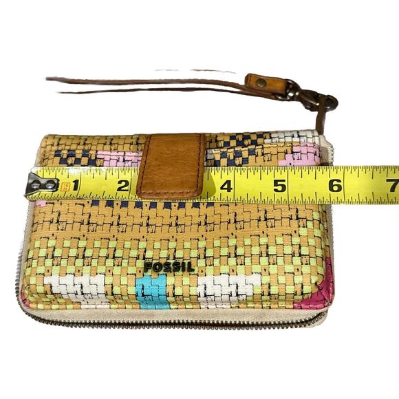FOSSIL Print Phone Wristlet Bright Tech Zip Around Wallet Clutch SL5096670 - Picture 8 of 11